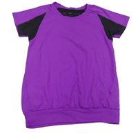 Fialovo-černé sportovní tričko H&M