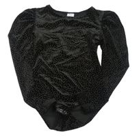 Čierne bodkovaná é zamatové body Zara