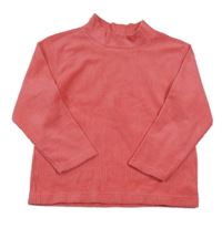 Růžové žebrované fleecové triko Uniqlo