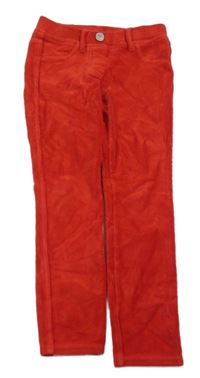 Červené zamatové rebrované nohavice Benetton