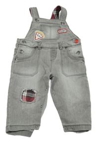 Šedé laclové rifle s nášivkami Chicco 