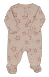 Svetloružový fleecový overal s hviezdami zn. F&F