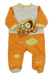 Bielo-oranžový zamatový overal s Tigrom Disney