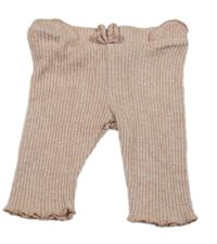 Světlerůžové žebrované úpletové tepláky 