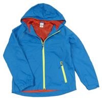 Modrá šusťáková jarní bunda s kapucí Pocopiano