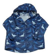 Tmavomodrá šušťáková jarná bunda s diny a kapucňou Tchibo