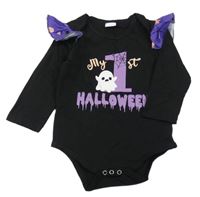 Černo-fialové body s číslem a duchem a volánky