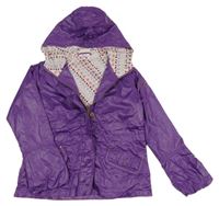 Fialová šusťáková jarní bunda s kapucí Yigga