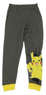 Antracitovo-žluté pyžamové kalhoty s Pikachuem 