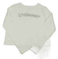 Biele crop tričko s nápisem z kamínků George