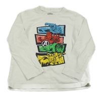 Biele tričko so superhrdinami  Marvel