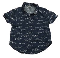 Tmavomodrá košeľa so žralokmi Primark