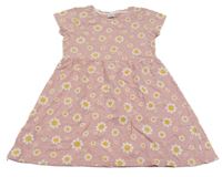 Svetloružové kvetované šaty