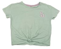 Mintové tričko s motýlikmi
