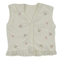 Biela kvetovaná bavlnená vesta