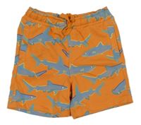 Oranžové teplákové kraťasy so žralokmi M&S