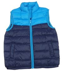 Modro-tmavomodrá šusťáková zateplená vesta Dunnes