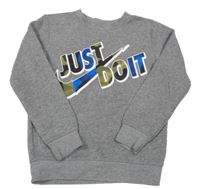 Šedá mikina s nápisem Nike