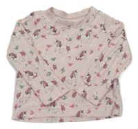 Světlerůžové triko s jednorožci Primark