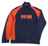 Tmavomodro-červená propínací sportovní mikina s logem Puma 