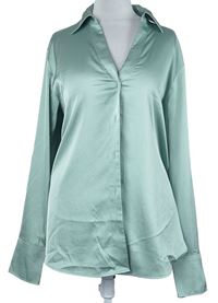 Dámská světlezelená saténová halenka H&M
