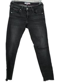 Dámské šedé skinny bokové kotníkové rifle Tommy Hilfiger vel. 27/30