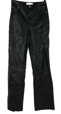 Dámske čierne koženkové nohavice Zara