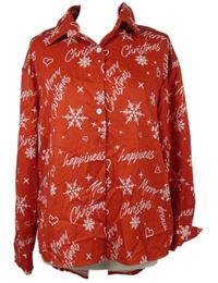 Nové - Dámská červená vánoční halenka s nápisy Emery Rose 