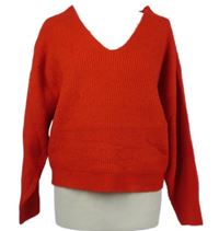 Dámský červený vlněný svetr Primark 