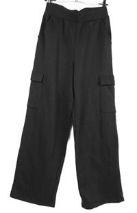 Dámske tmavosivé široké tepláky s vreckami