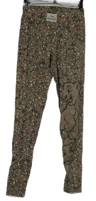 Dámské béžovo-růžové vzorované legíny se Simbou Disney 