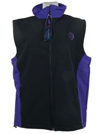 Nové - Pánská černo-fialová softshellová pracovní vesta 