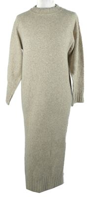 Dámske béžové svetrové midi šaty Primark