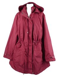 Dámska malinová šušťáková jarná parka s kapucňou