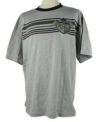 Pánské šedé tričko s pruhy 