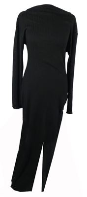 Dámské černé žebrované úpletové midi šaty H&M