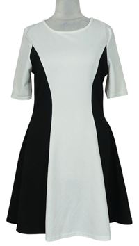 Dámske bielo-čierne šaty Peacocks