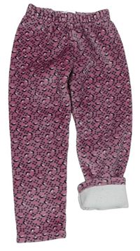 Ružové vzorované chlpaté domáceé nohavice Topolino