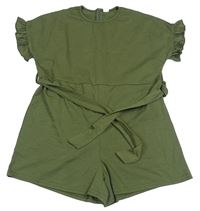 Khaki kraťasový overal Shein