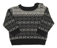 Čierno-biely vzorovaný sveter Nutmeg