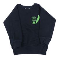 Tmavomodrá mikina s nápisom