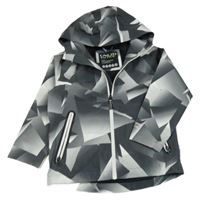 Šedo-bílá šusťáková jarní funkční bunda s kapucí Next