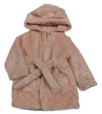 Světlerůžový chlupatý župan s kapucí F&F