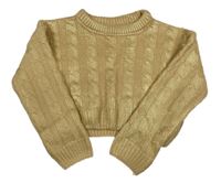 Béžovo-zlatý crop sveter Zara