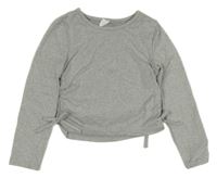 Svetlosivé crop tričko Shein