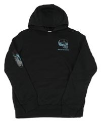 Čierna mikina s lebkou a kapucňou