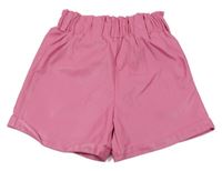 Ružové koženkové kraťasy