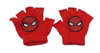 Červené bezprsté rukavice se Spidermanem
