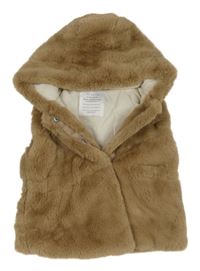Béžová podšitá kožušinová vesta Primark
