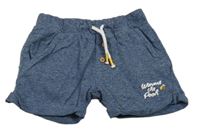 Tmavomodré žíhané bavlnené kraťasy s nápisom C&A